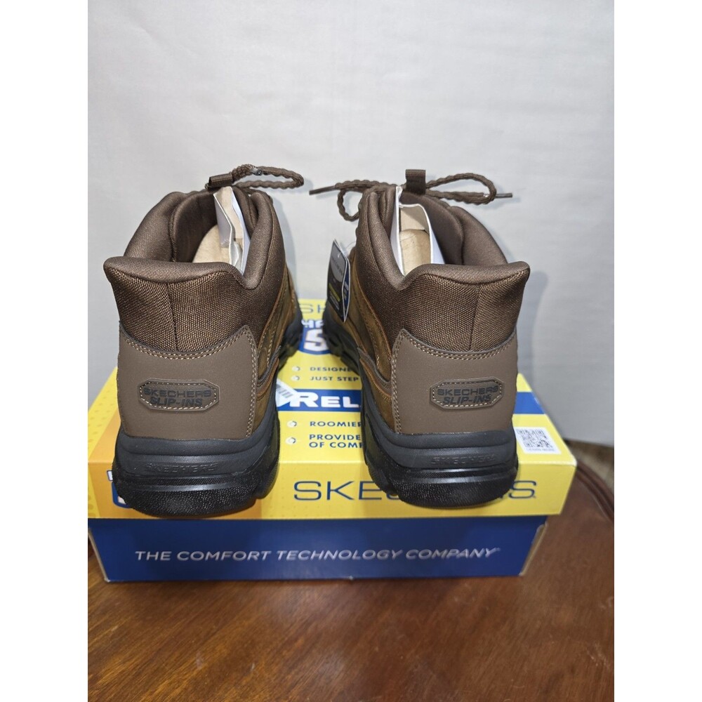Skechers Slip-Ins Respected 2.0 Hagler Brown Boots Men's 11 Goodyear NWB - Picture 6 of 11